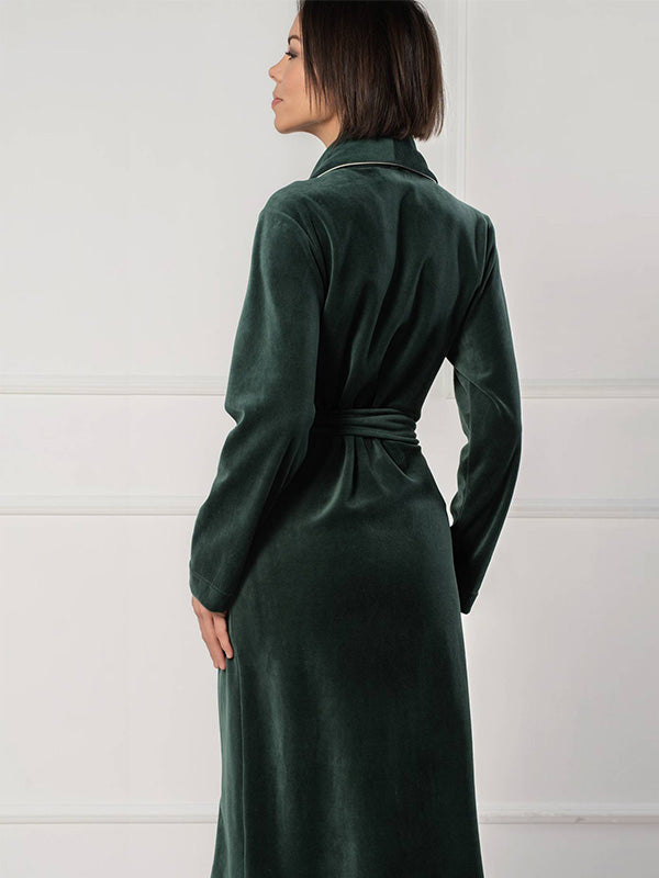 Belmanetti длинный хлопковый халат "Maria Olive Velour"