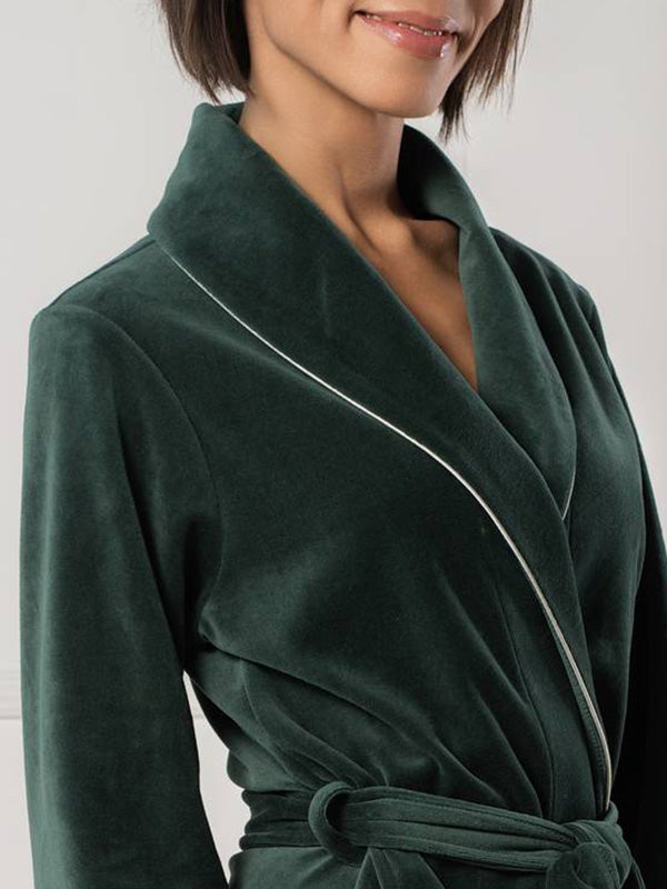 Belmanetti длинный хлопковый халат "Maria Olive Velour"