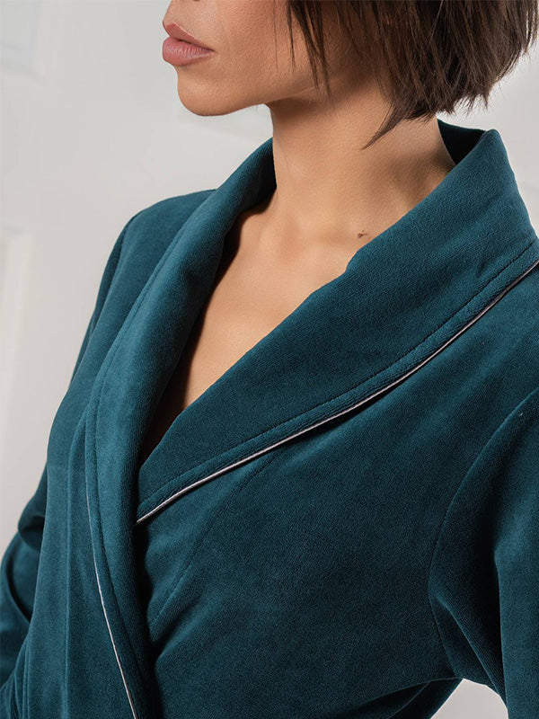 Belmanetti длинный хлопковый халат "Dora Green Velour"