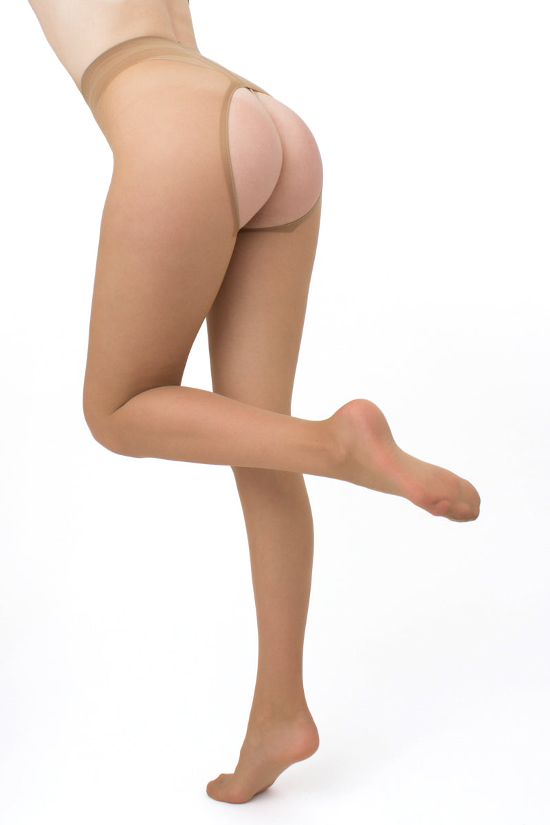 Giulia Open Crotch Tights Intimo Plus N.1 20 Den Daino