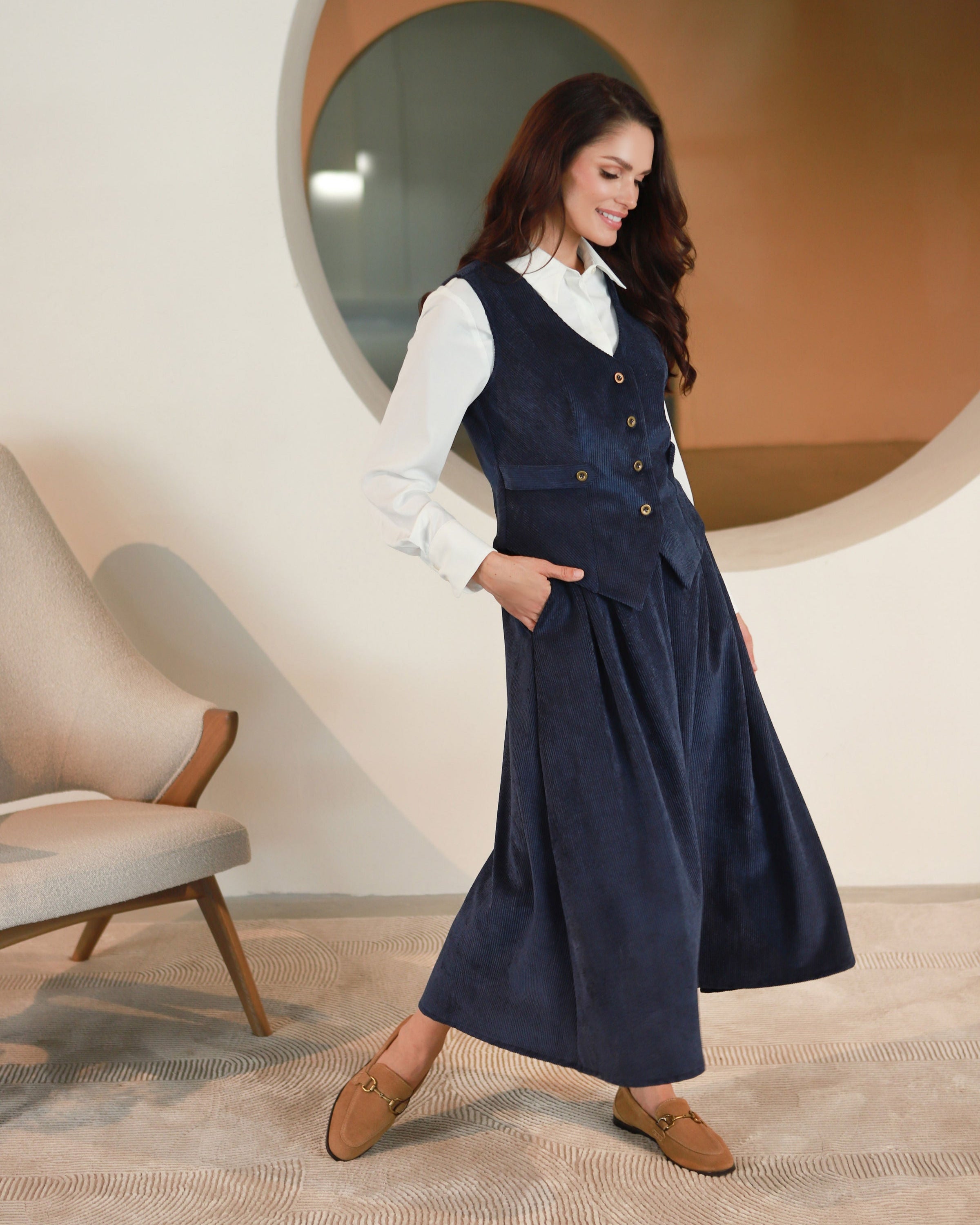 Lega samta korsete "Siena Navy Velvet"