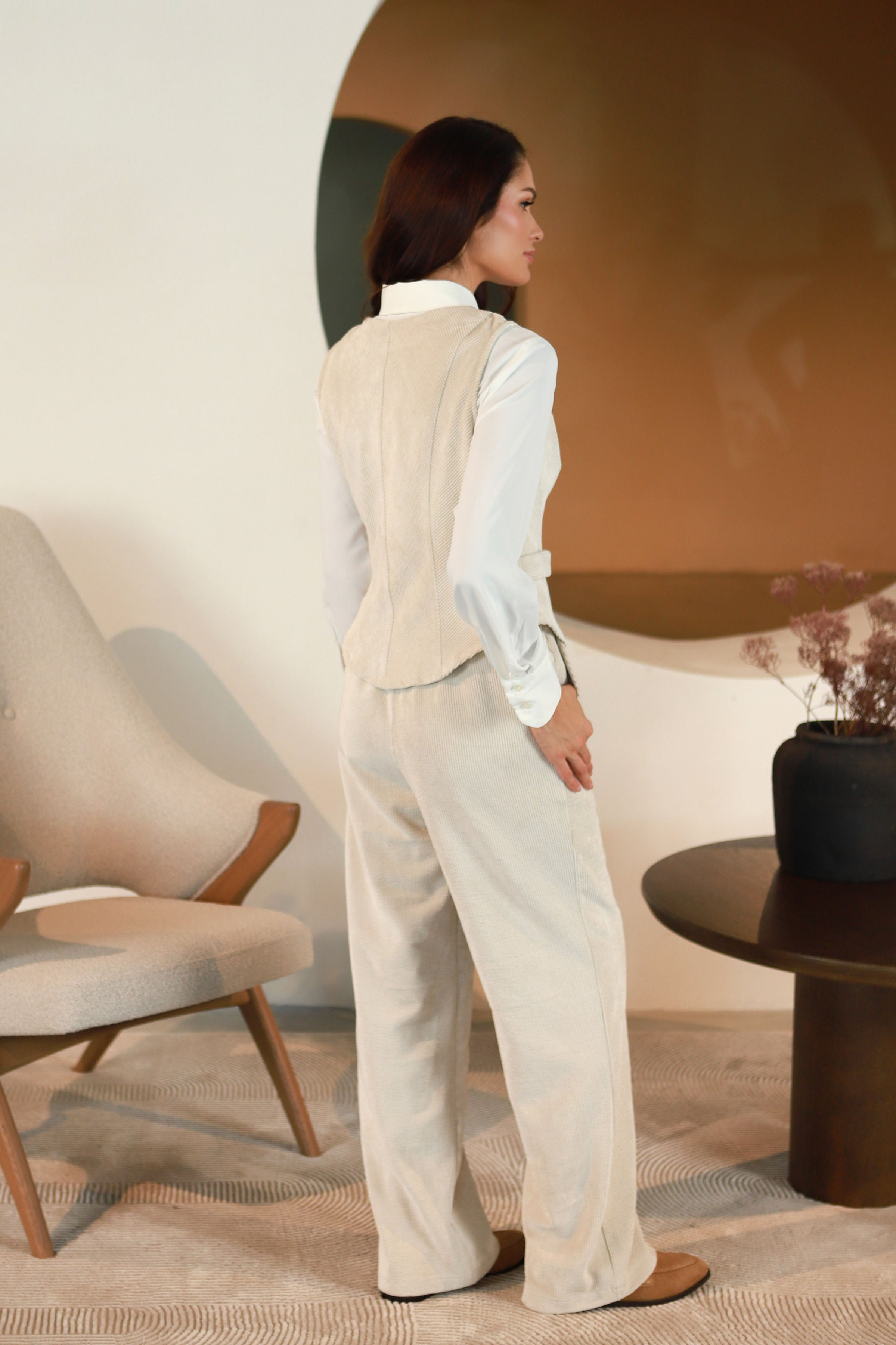 Lega samta korsete "Siena Beige Velvet"