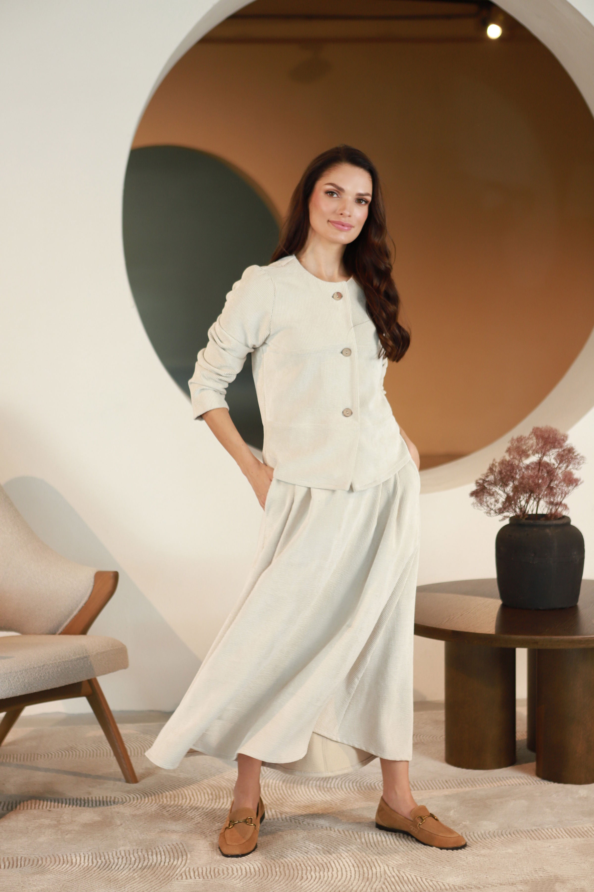 Lega samta jaka "Jasira Beige Velvet"
