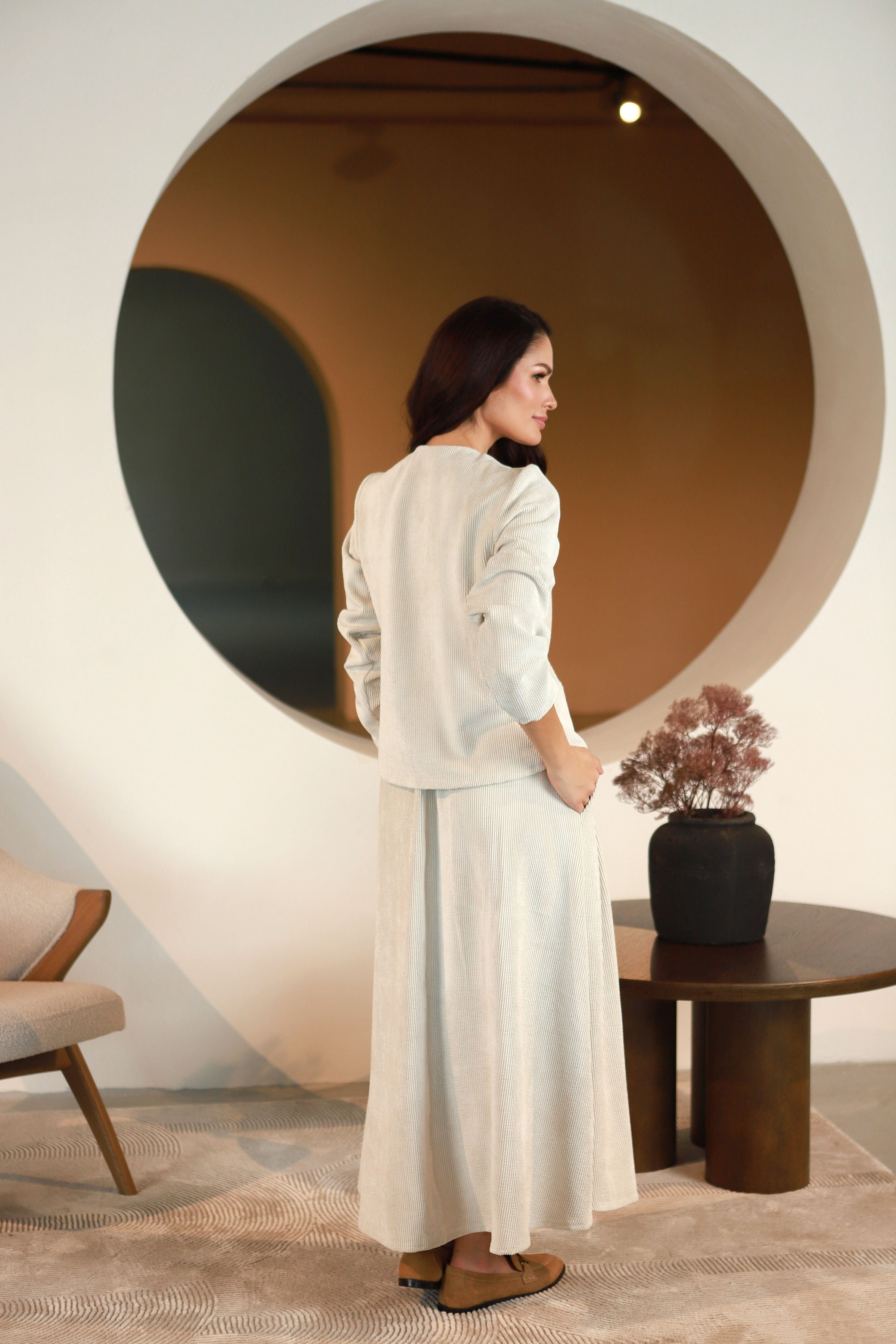 Lega samta jaka "Jasira Beige Velvet"