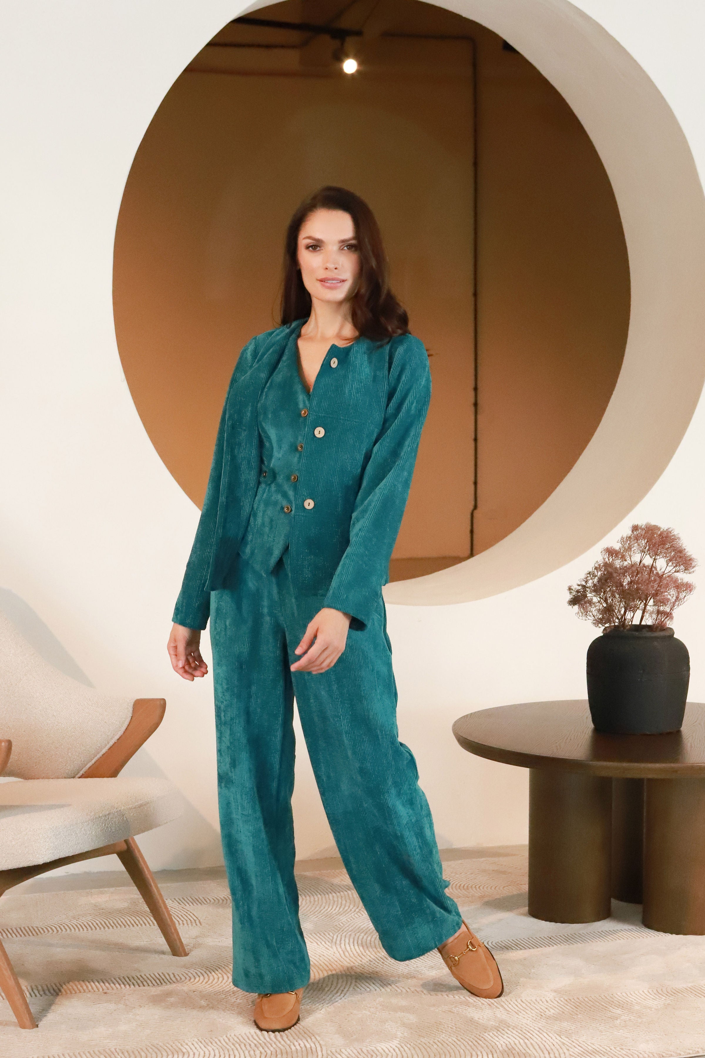 Lega samta jaka "Jasira Turquoise Velvet"
