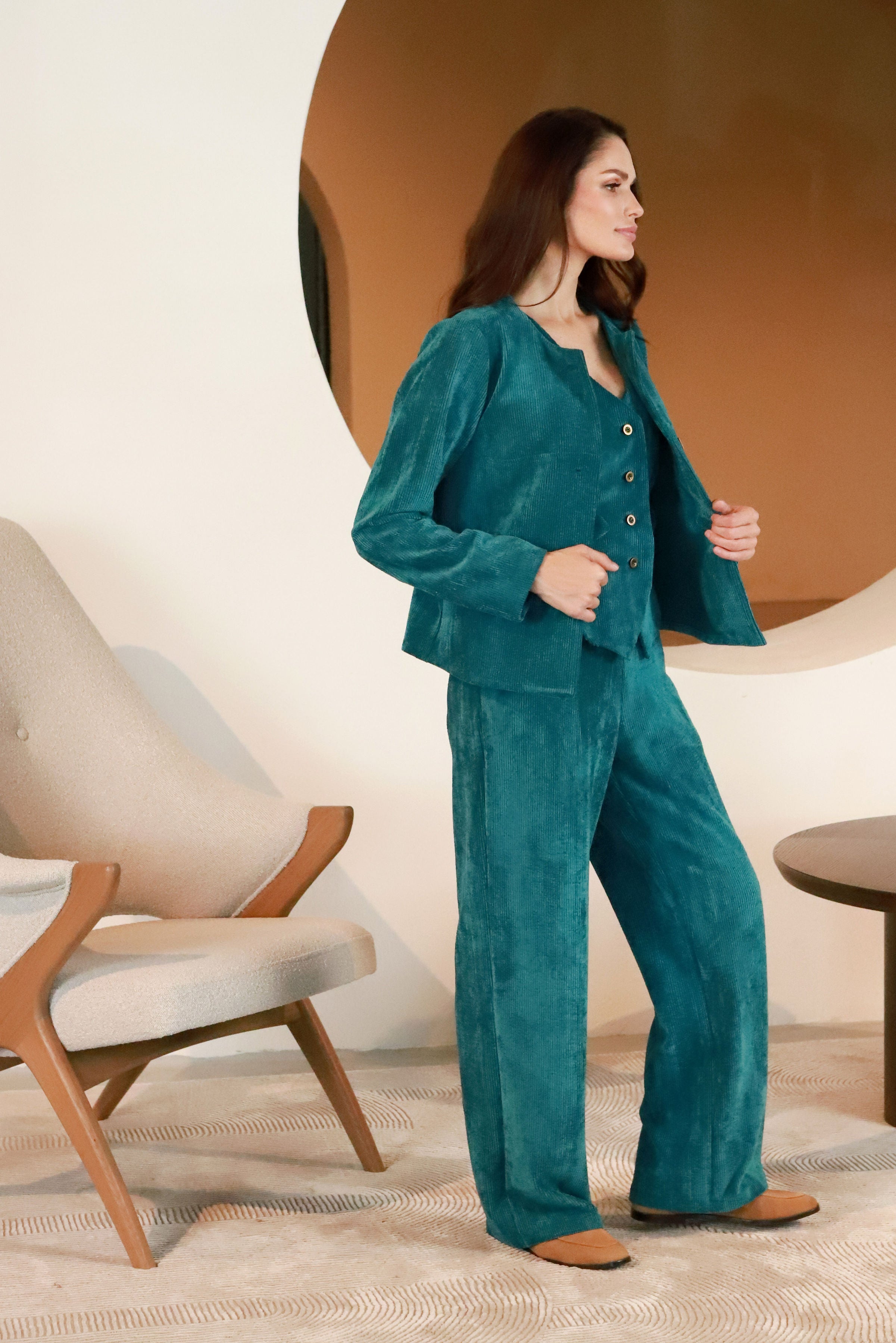 Lega samta korsete "Siena Turquoise Velvet"