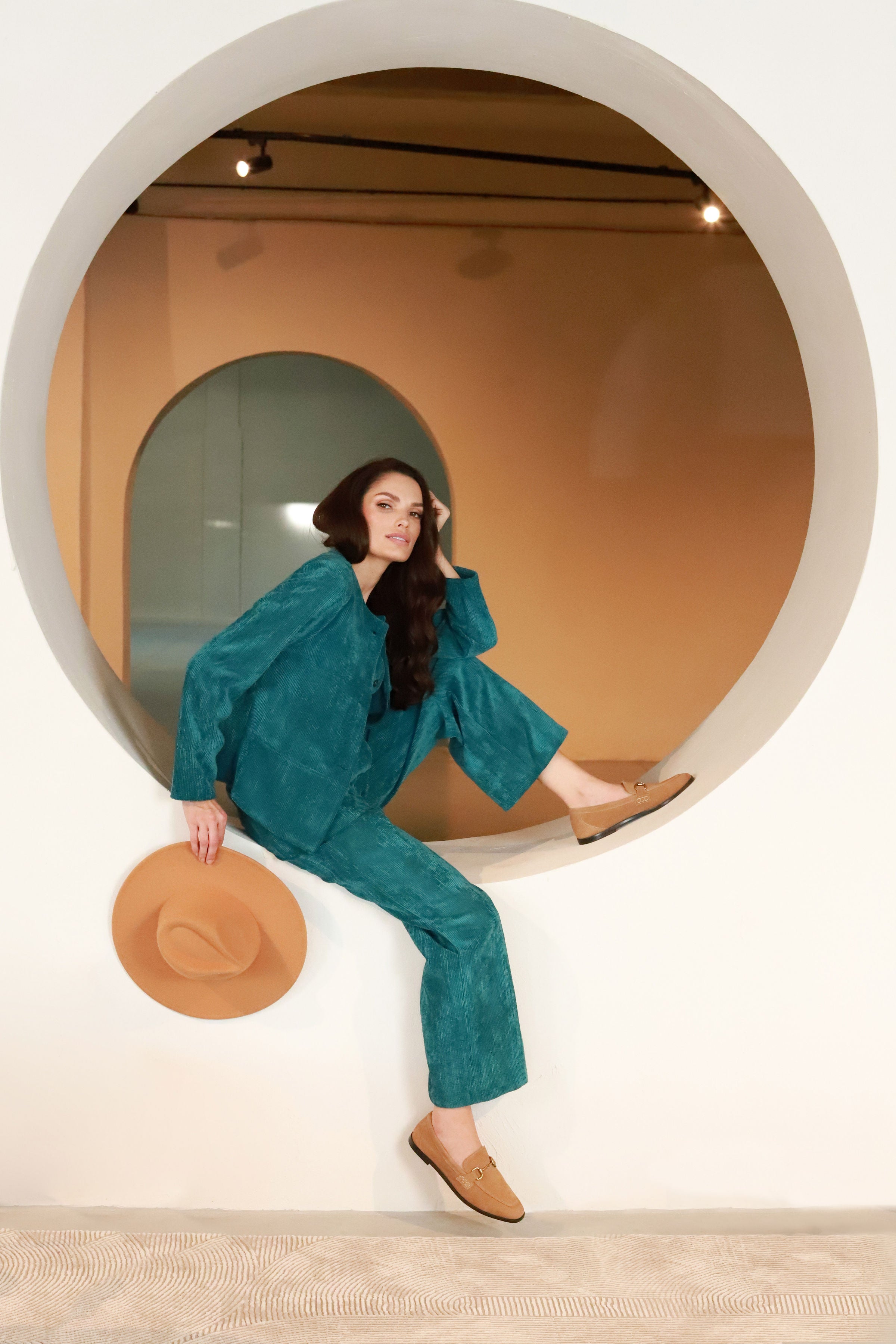 Lega samta korsete "Siena Turquoise Velvet"