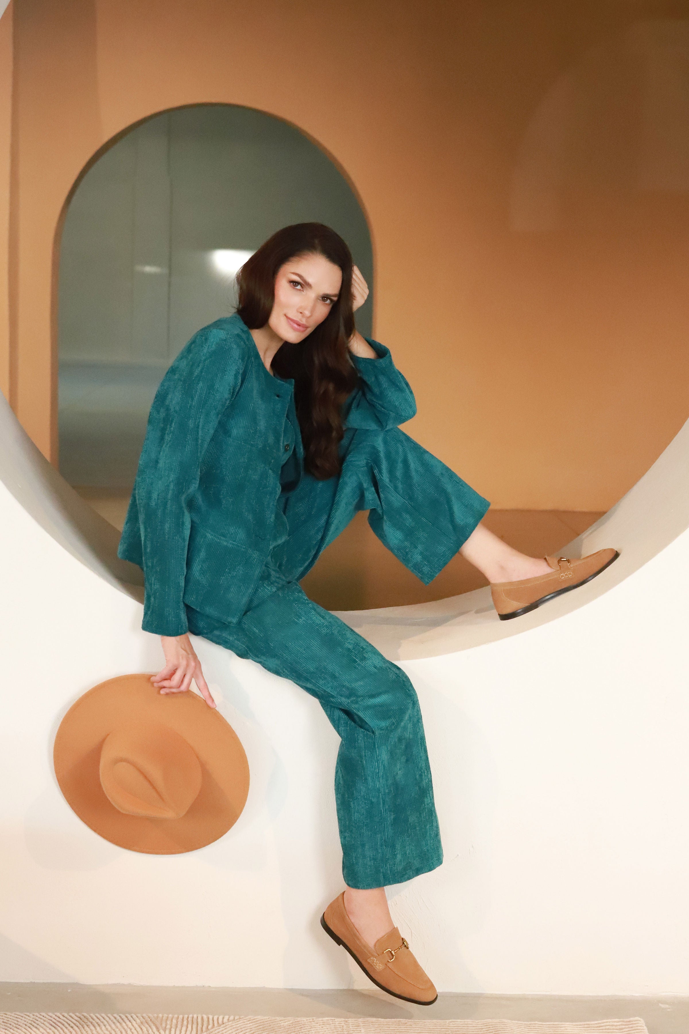 Lega samta korsete "Siena Turquoise Velvet"