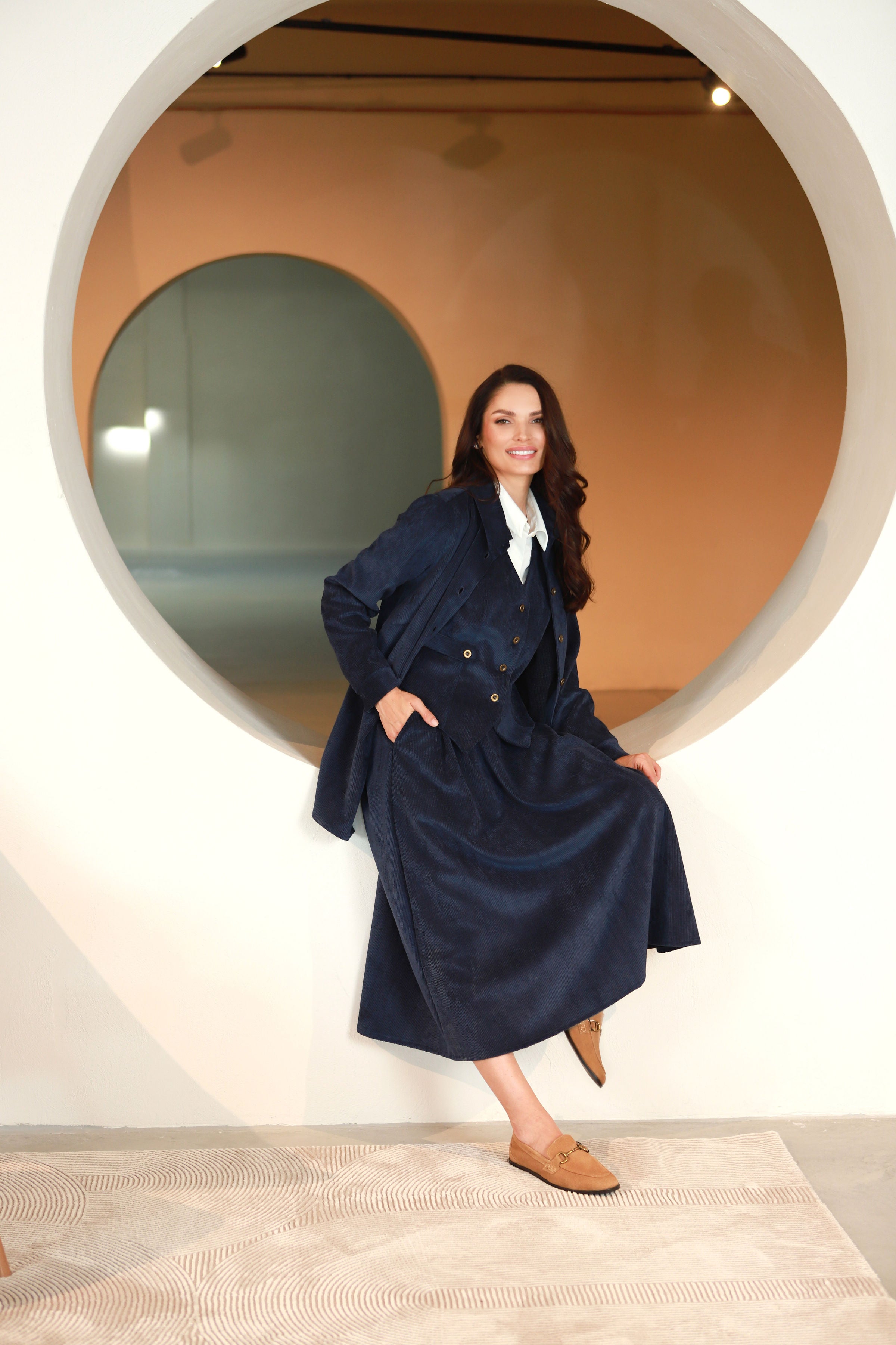Lega samta korsete "Siena Navy Velvet"