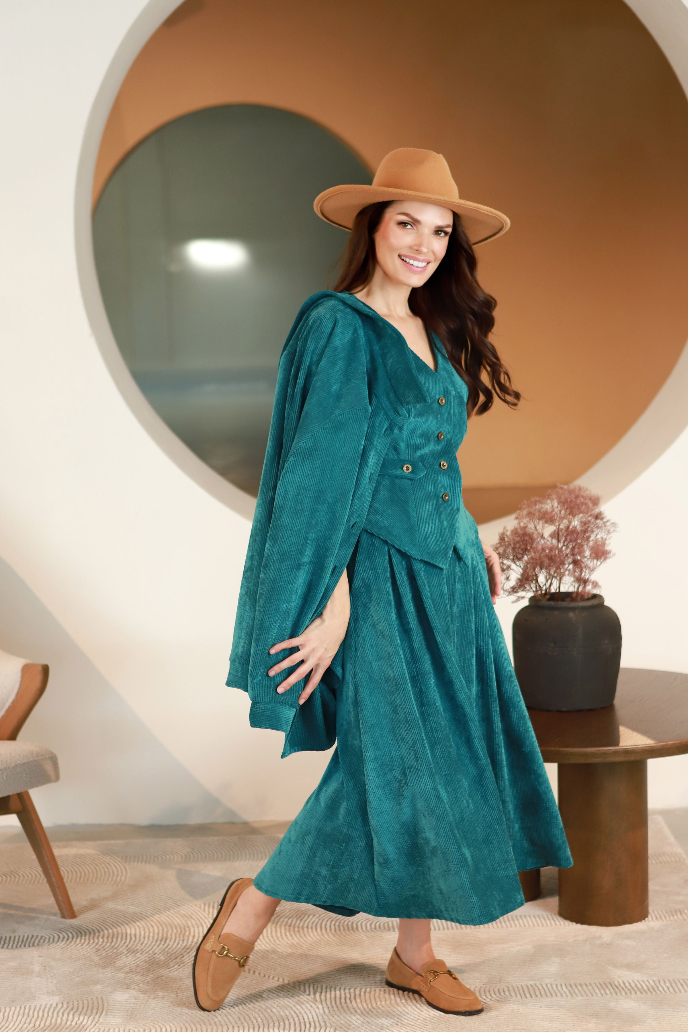 Lega samta jaka "Gerda Turquoise Velvet"