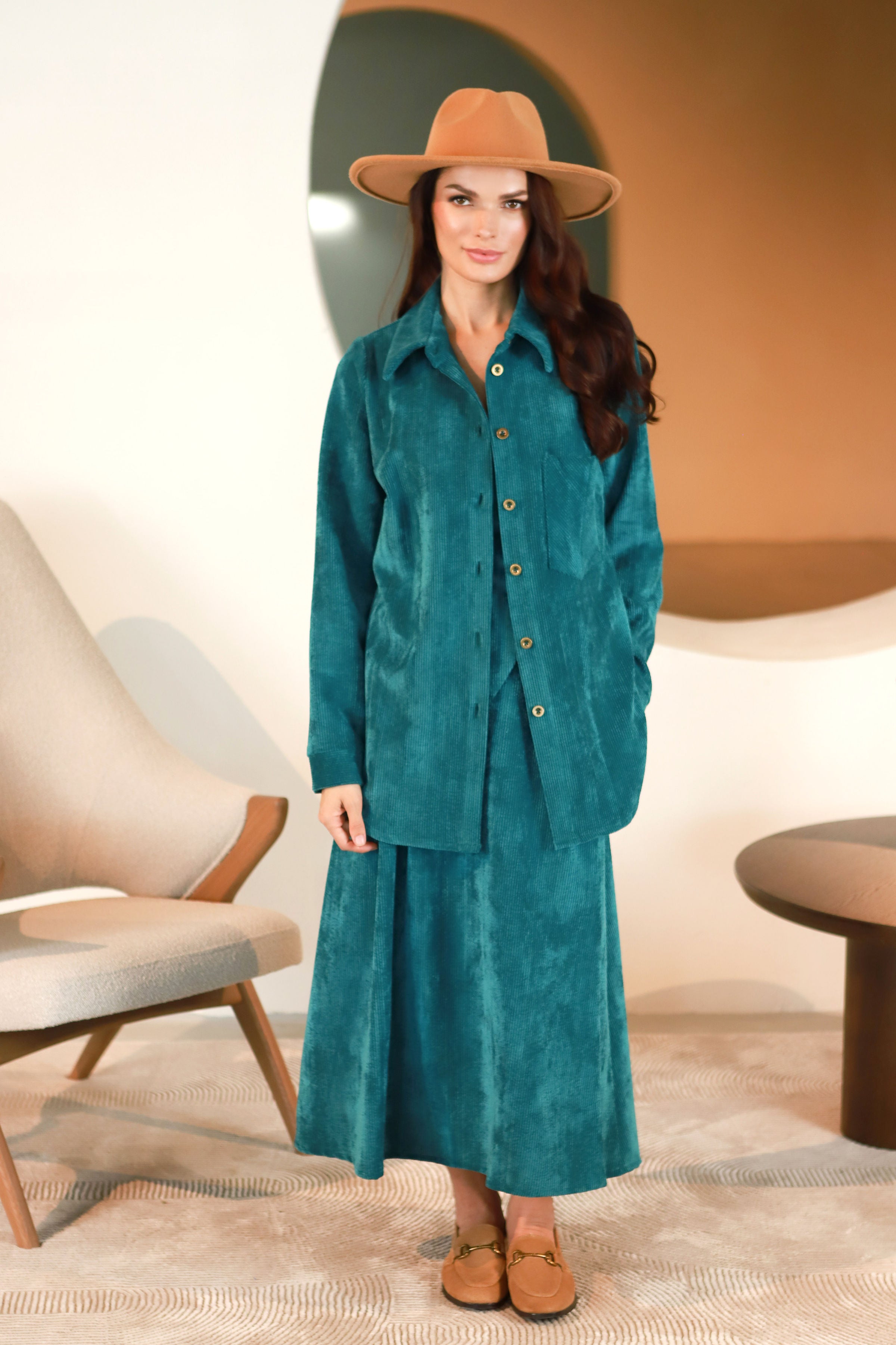 Lega samta jaka "Gerda Turquoise Velvet"