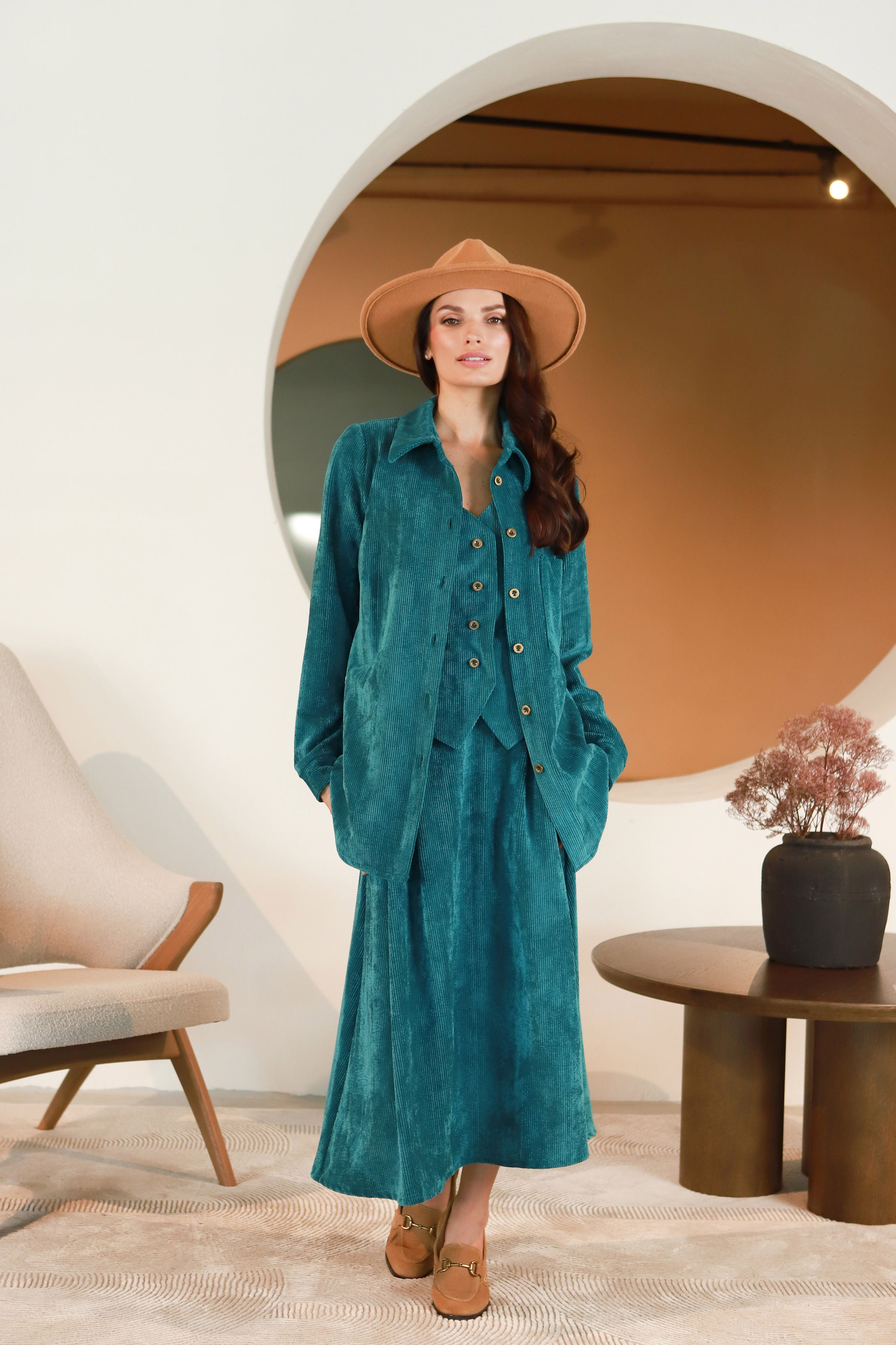 Lega samta jaka "Gerda Turquoise Velvet"