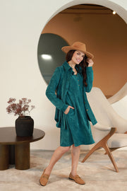 Lega iešota samta kleita "Noemi Turquoise Velvet"