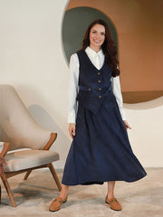 Lega gari samta svārki "Vendy Navy Velvet"