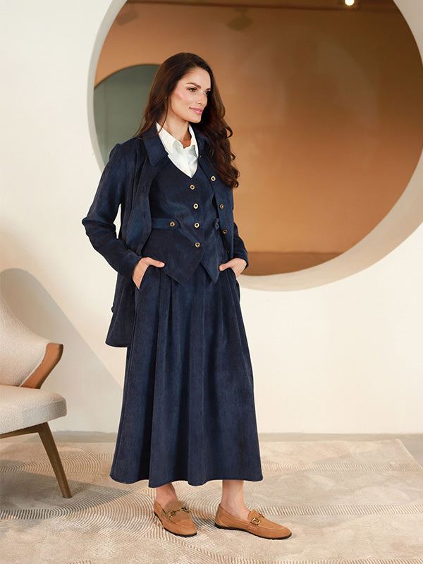 Lega gari samta svārki "Vendy Navy Velvet"