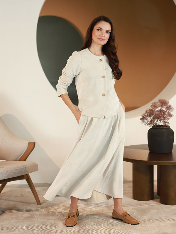 Lega длинная бархатная юбка "Vendy Beige Velvet"