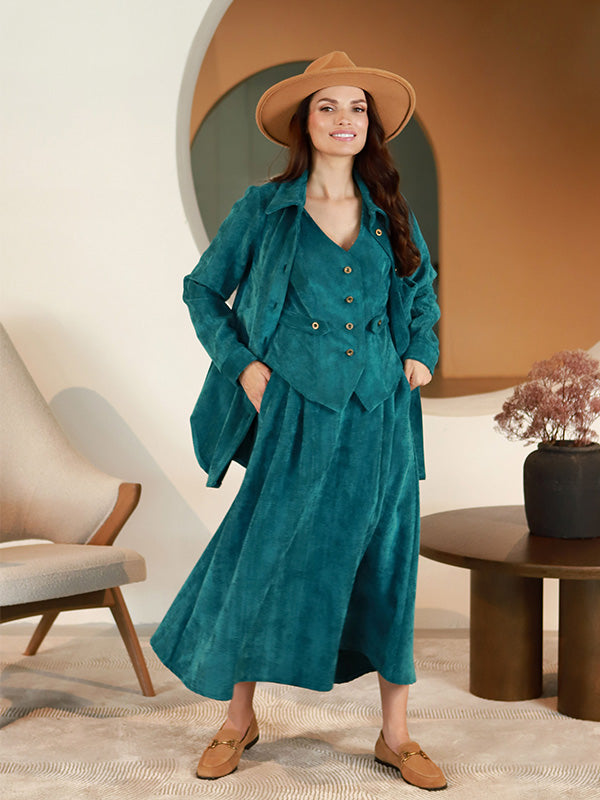 Lega длинная бархатная юбка "Vendy Turquoise Velvet"