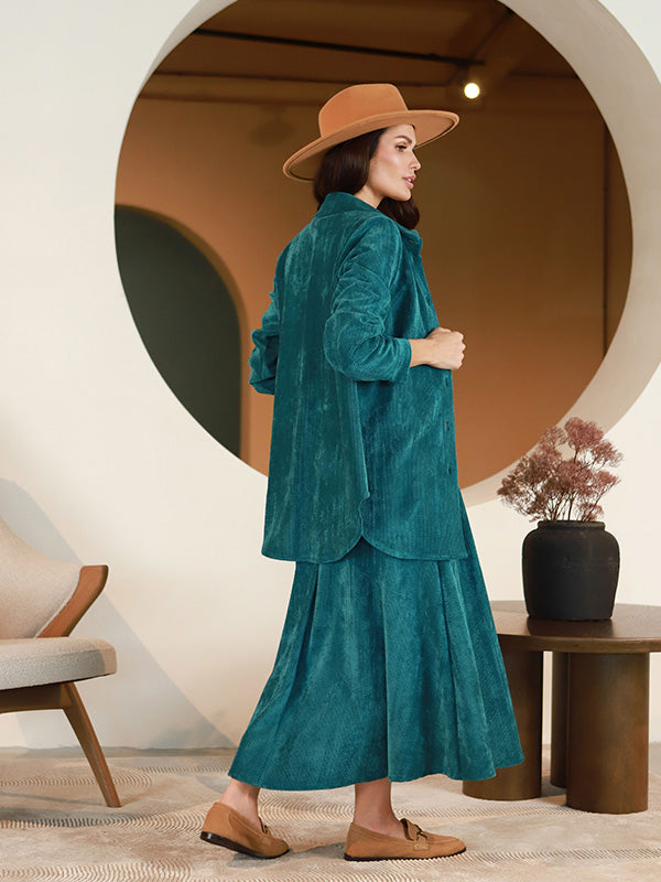 Lega длинная бархатная юбка "Vendy Turquoise Velvet"