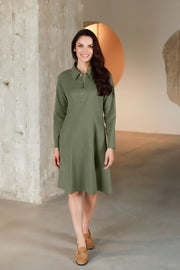 Lega Waisted Dress Michelle Olive Grey