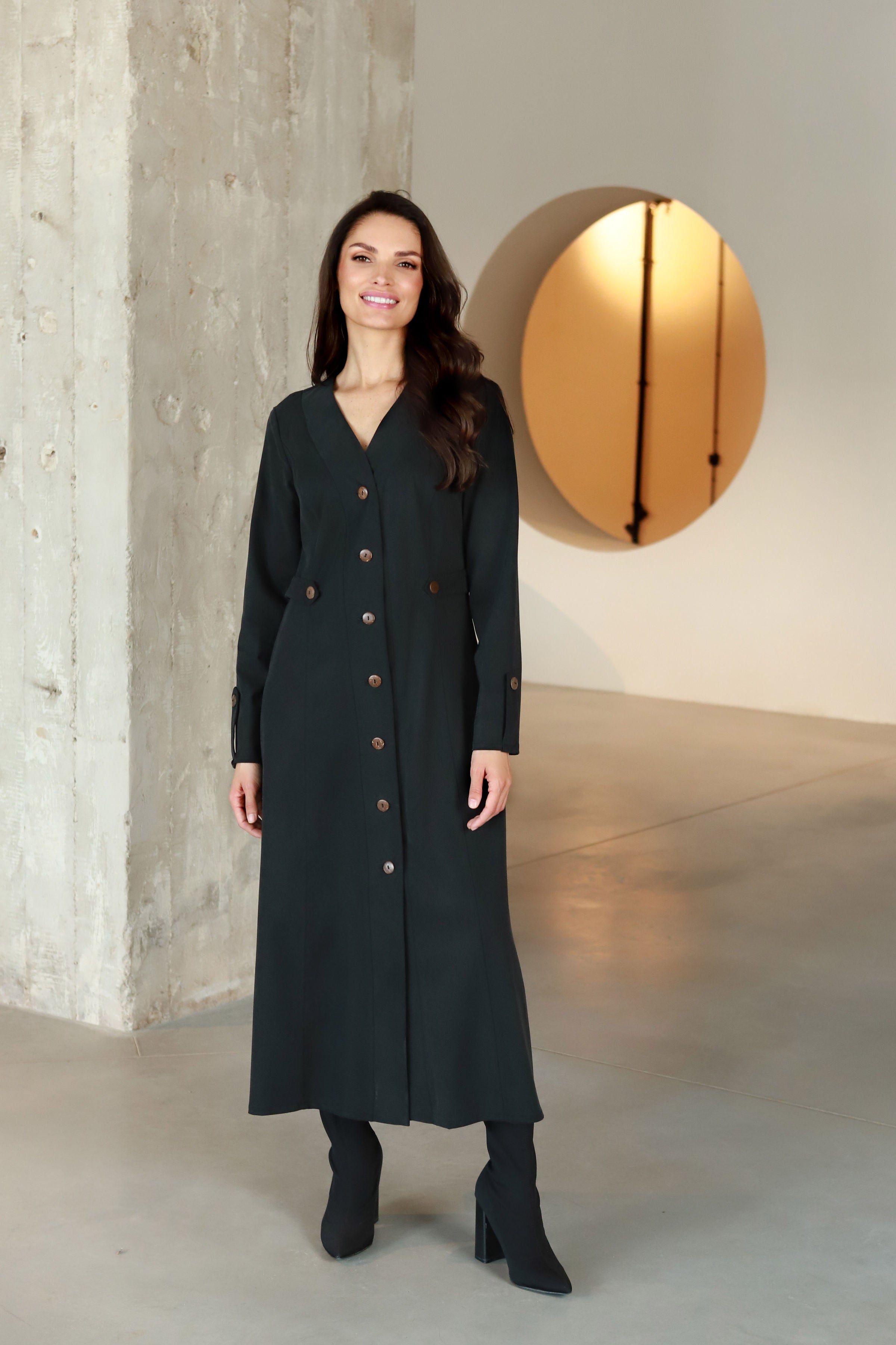 Lega midi kleita ar pogām "Ivana Graphite Black"
