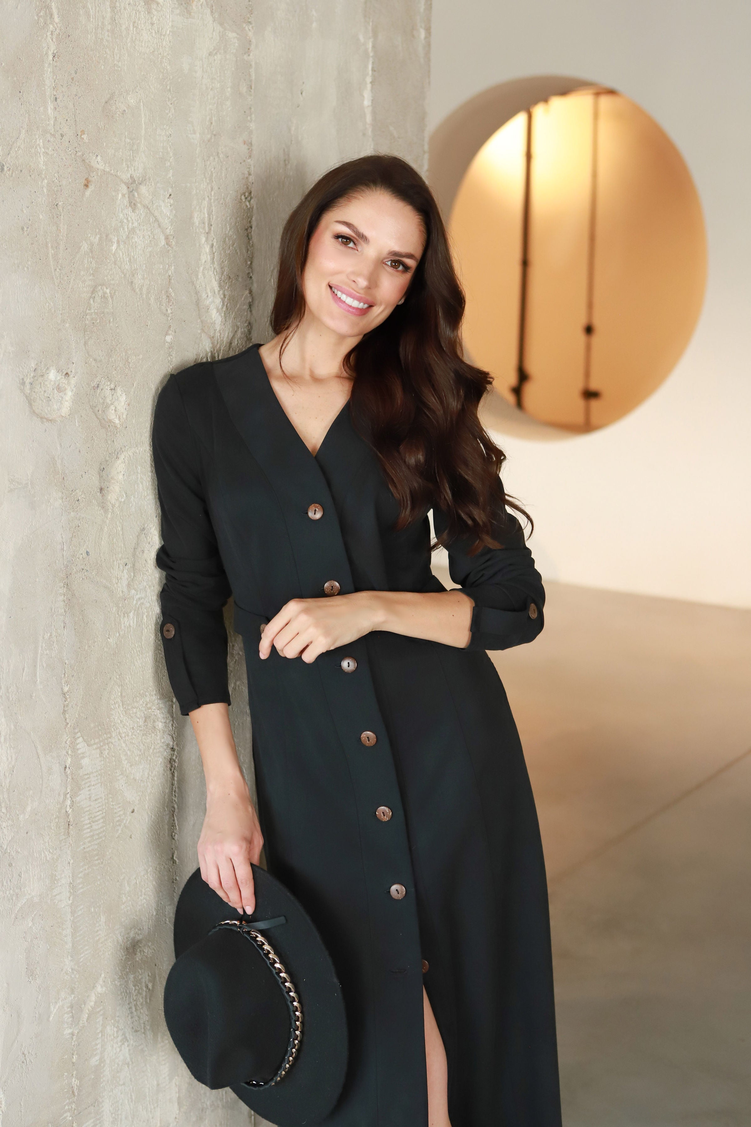 Lega midi kleita ar pogām "Ivana Graphite Black"
