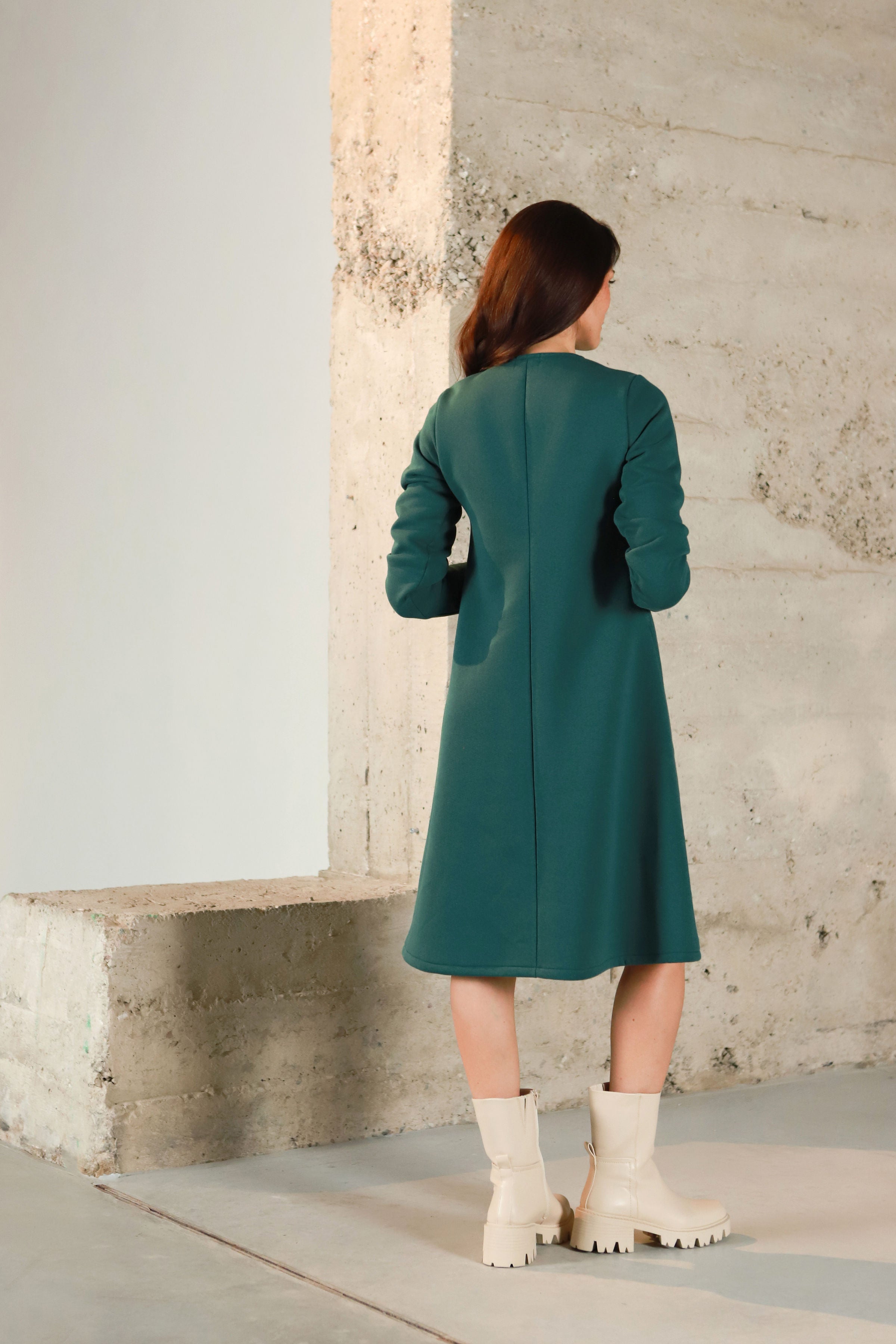 Lega kokvilnas kleita ar plūksnu iekšpusē "Miriel Turquoise"