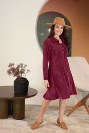 Lega įliemenuota bordo velvetinė suknelė Noemi