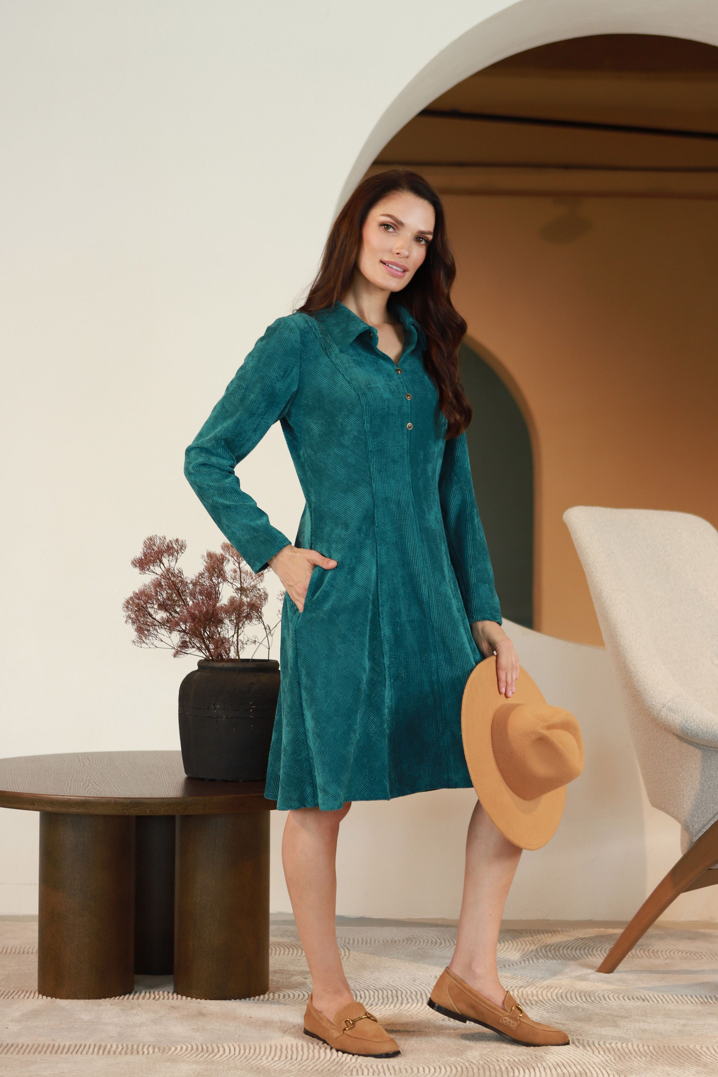 Lega iešota samta kleita "Noemi Turquoise Velvet"