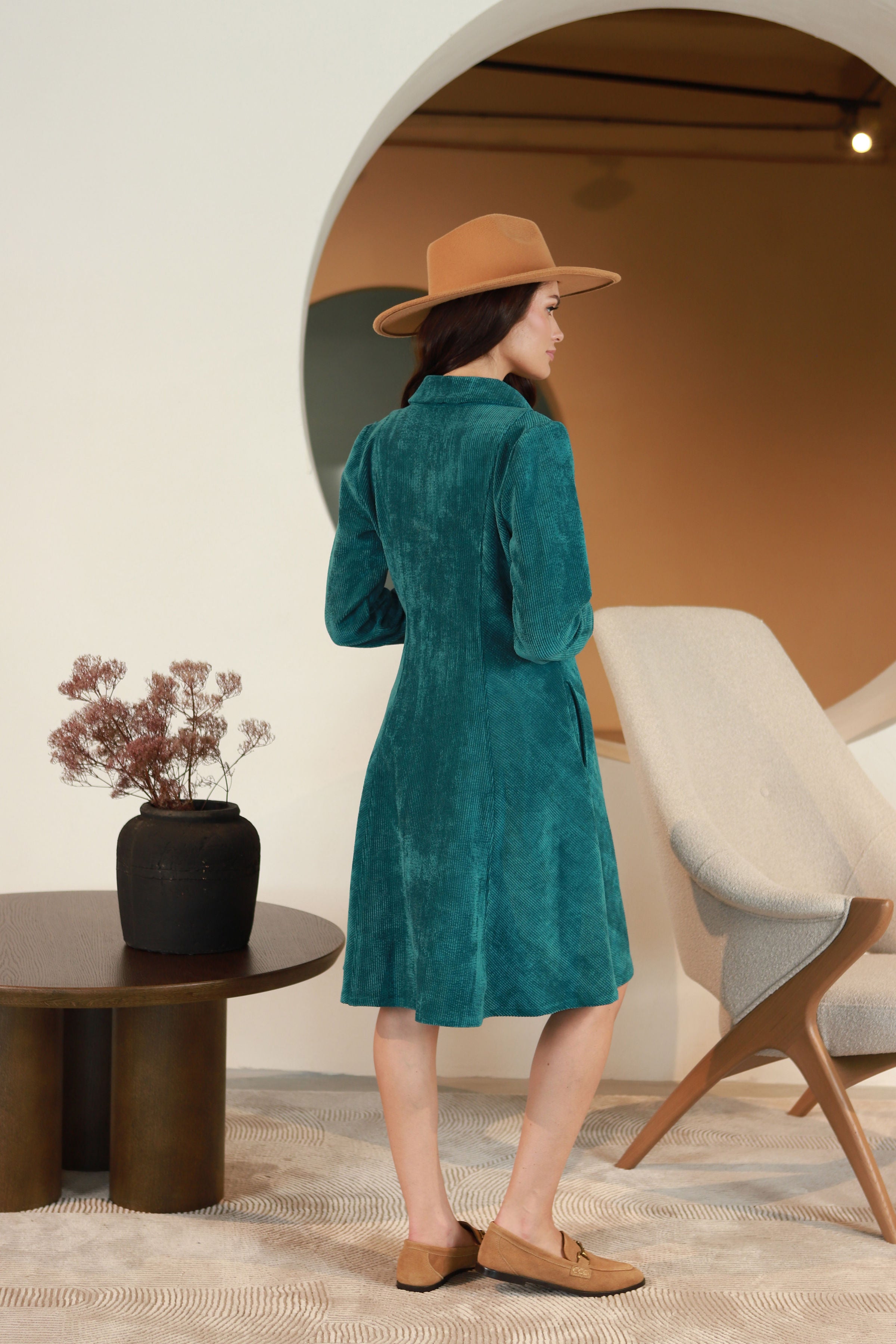 Lega iešota samta kleita "Noemi Turquoise Velvet"