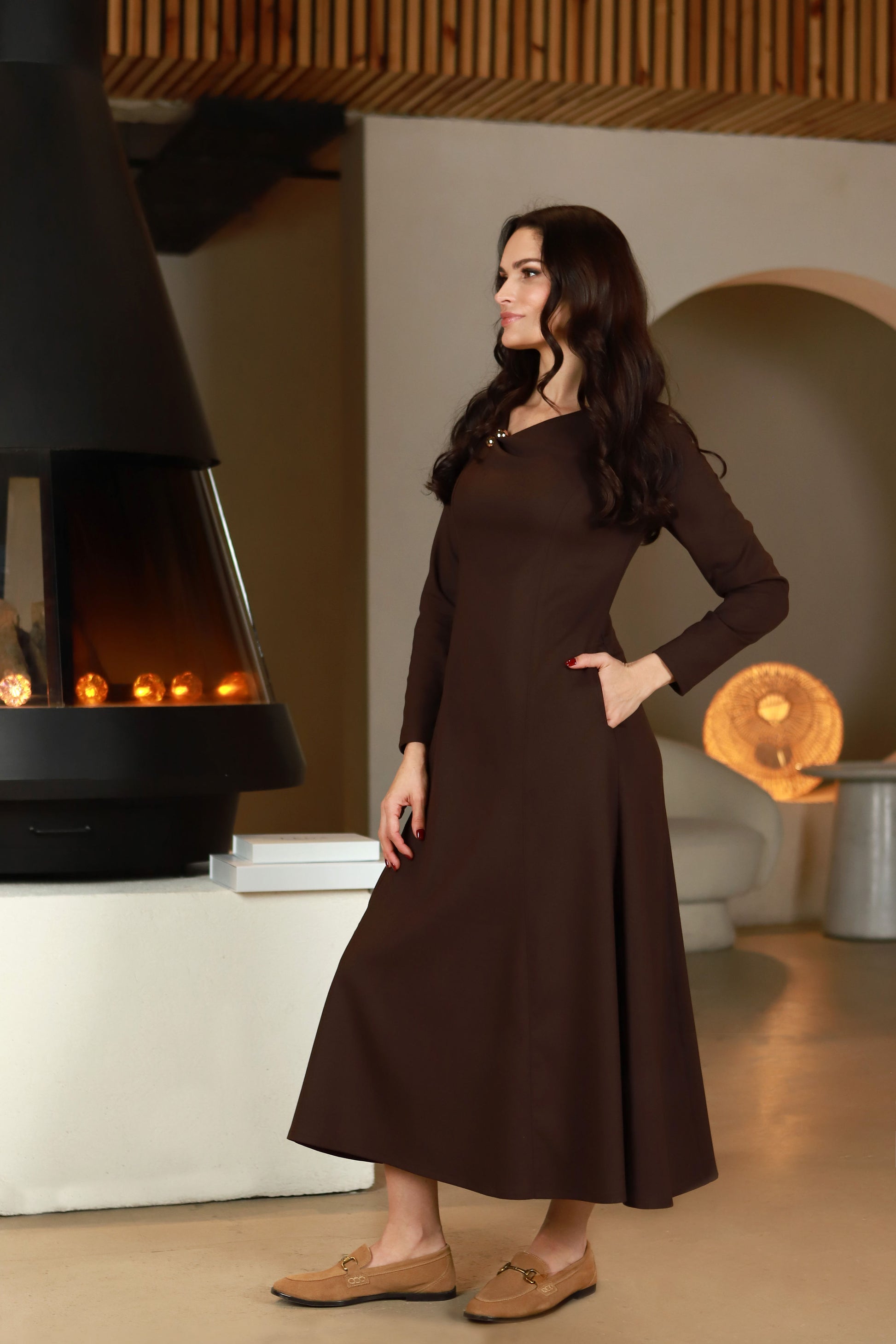 Klasikinė ruda Lega Petra suknelė