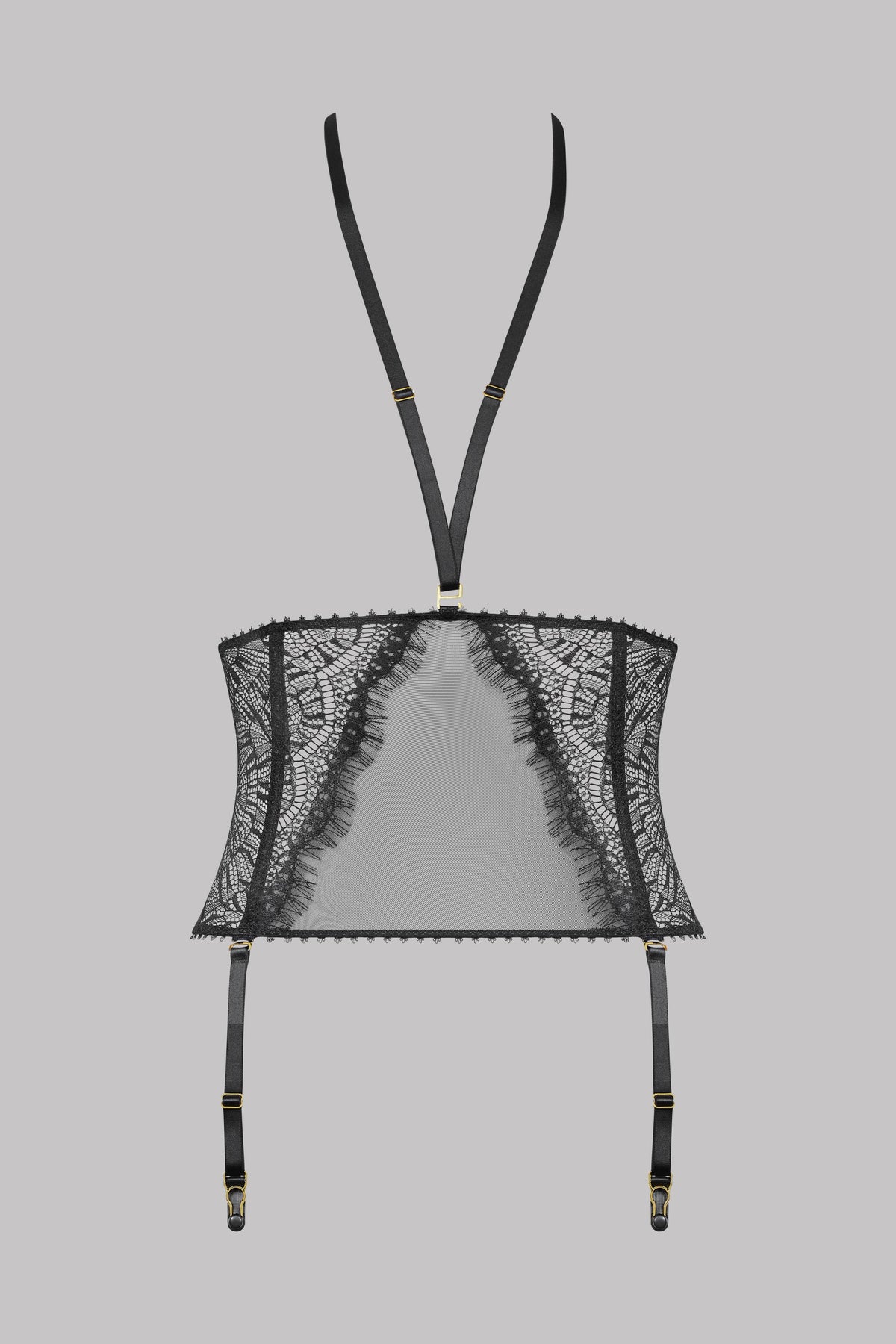 Maison Close пояс для чулок с кружевом "Accroche Coeur Black"