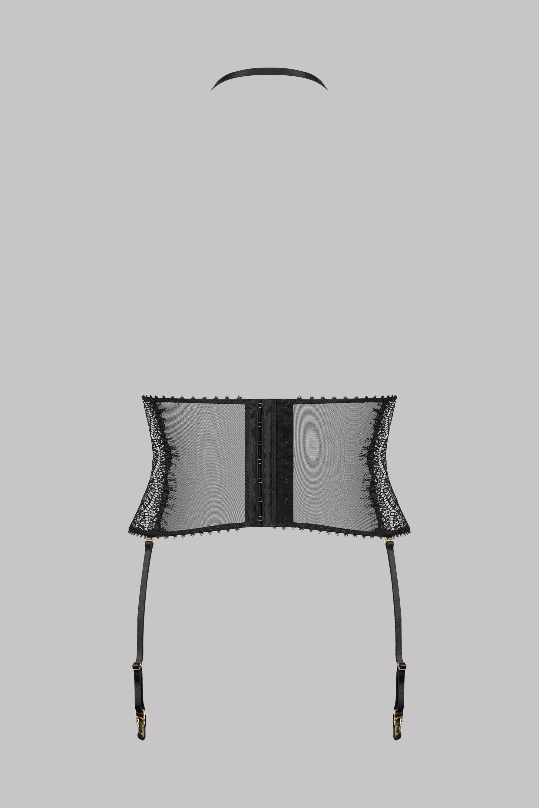 Maison Close zeķturis ar mežģīnēm "Accroche Coeur Black"