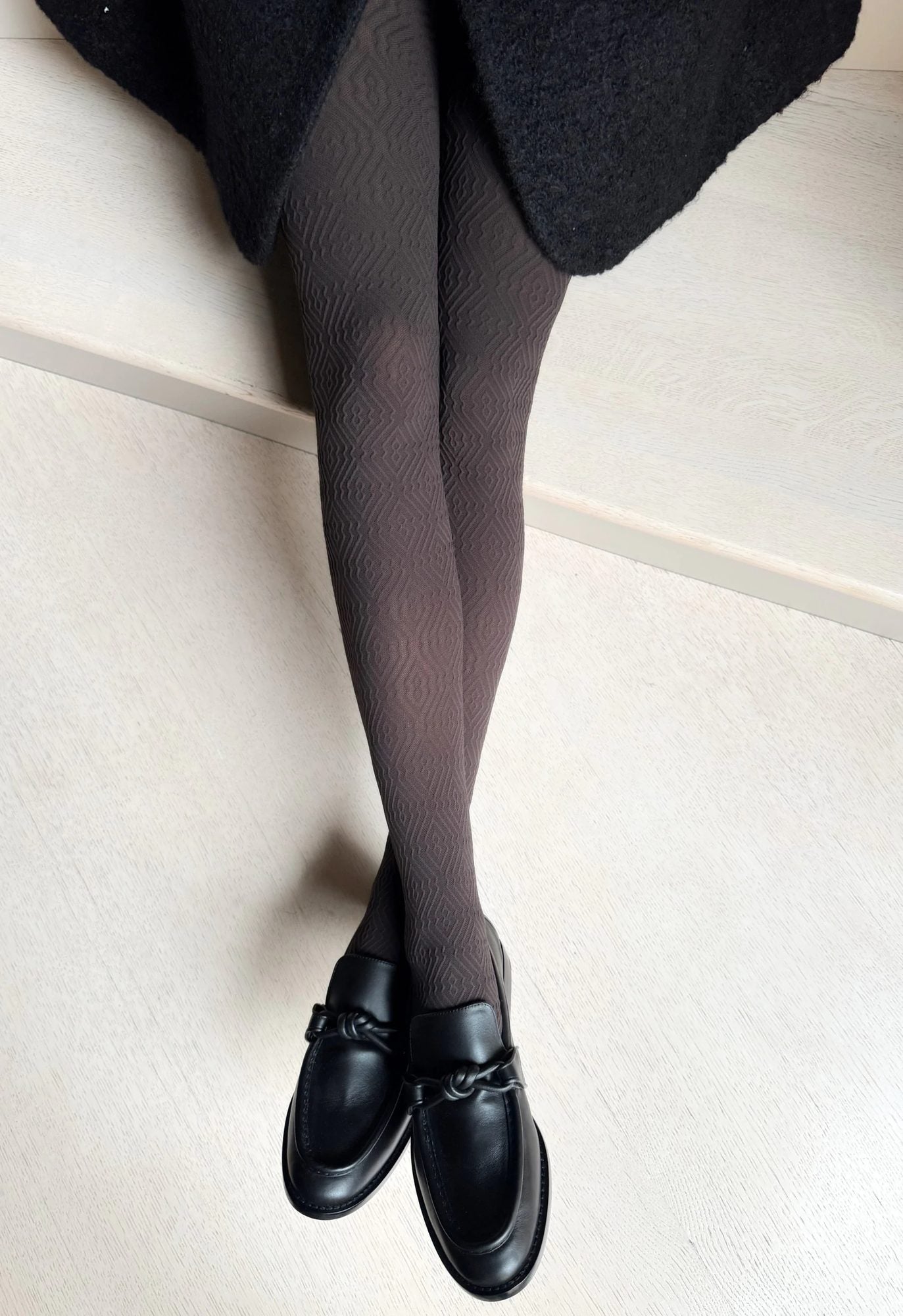 Veneziana Patterned Tights Bocarini 60 Den Cappuccino