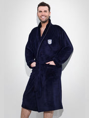 L&L Men's Robe Borys Dark Blue