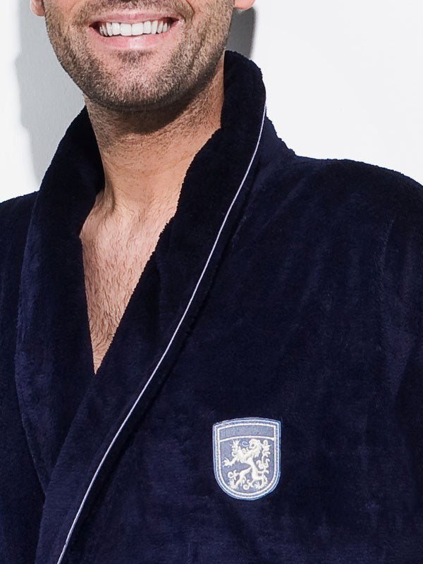 L&L Men's Robe Borys Dark Blue