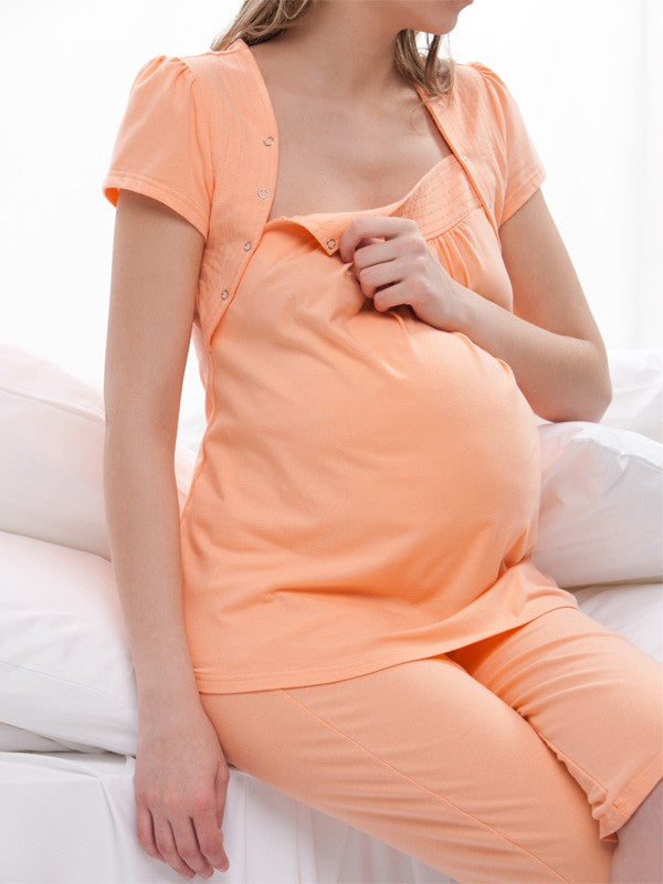 Lega medvilninė pižama būsimoms mamytėms "Felisite Peach"