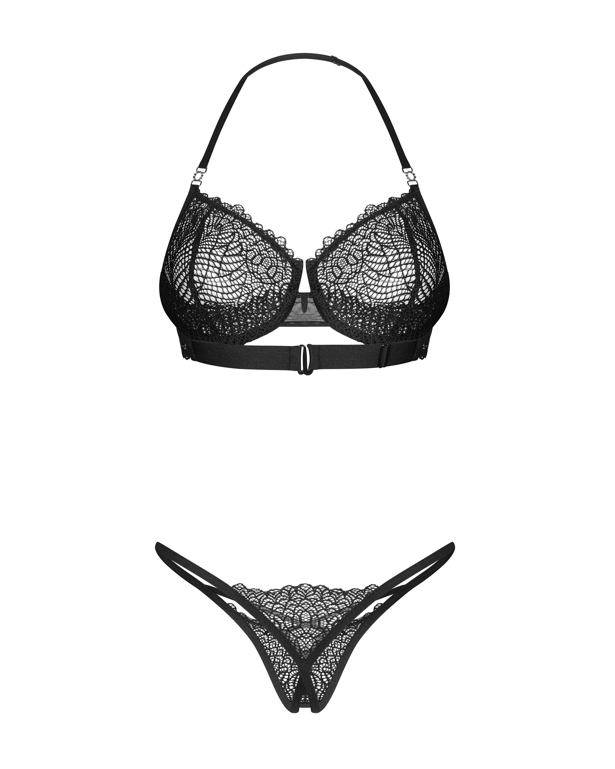 Obsessive Crochless Lace Set Iliosa Black
