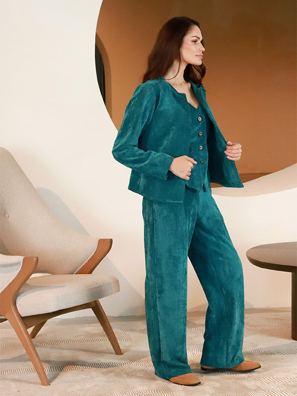 Lega samta bikses "Valery Turquoise Velvet"