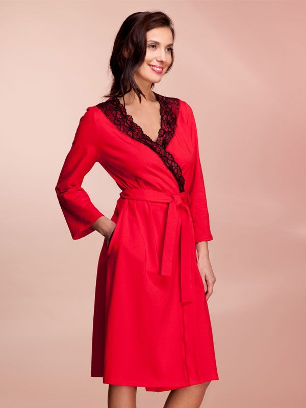 Lega Cotton Robe Manola Red