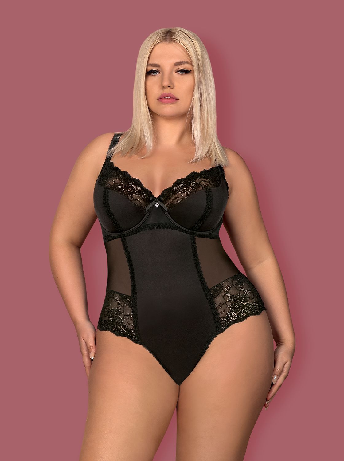Obsessive Underwire Teddy Amallie Black