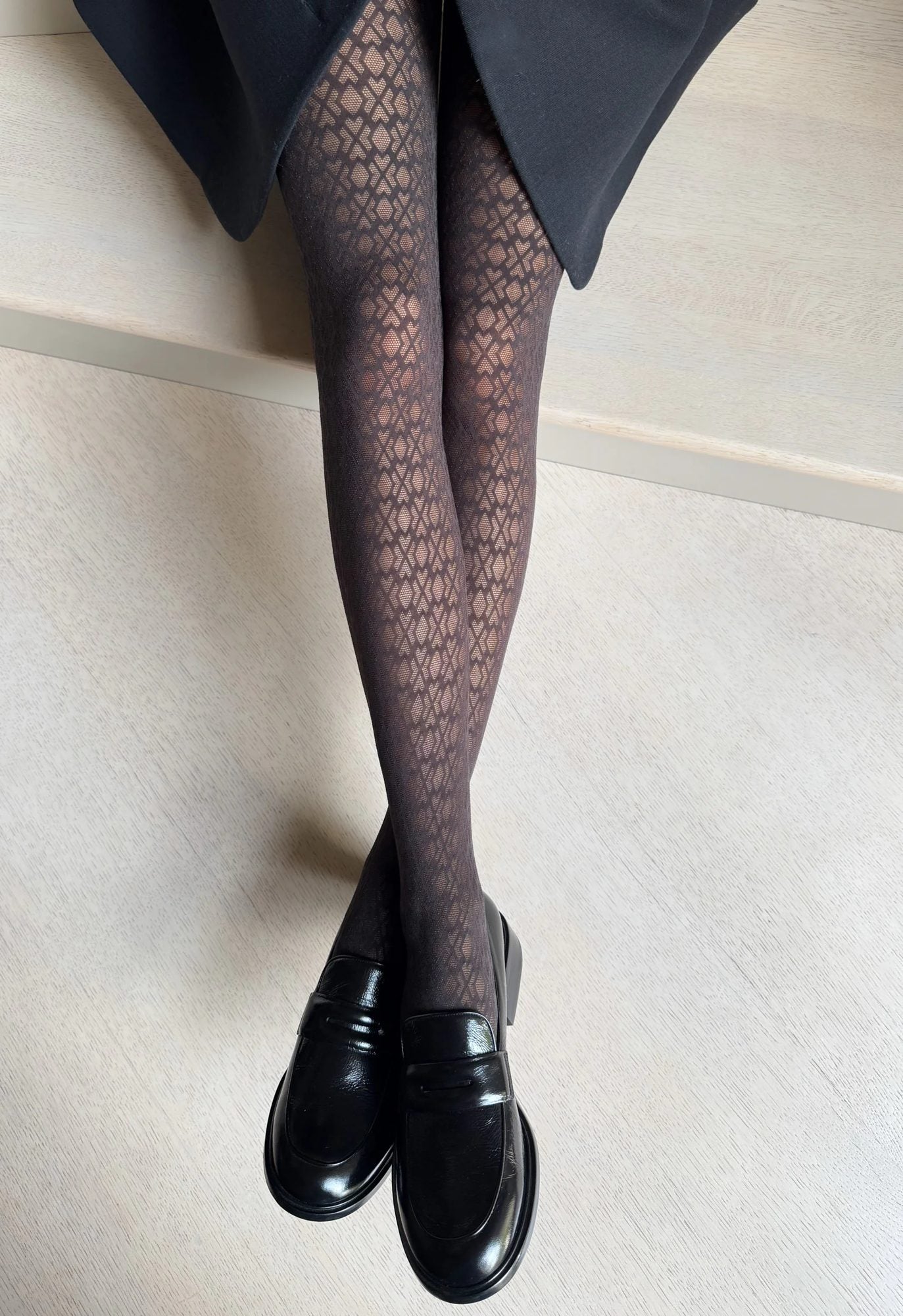 Veneziana Patterned Tights Ornamento 40 Den Cappuccino