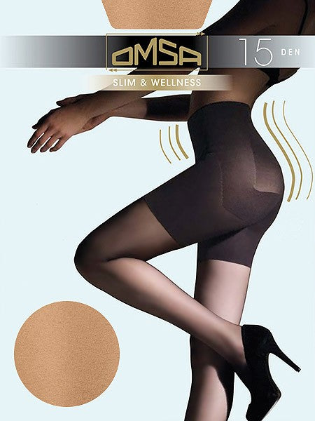 Omsa Matte Tights With Shaping Control Top Silhouette 15 Den Nude