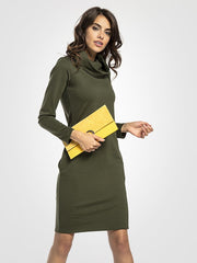 Tessita medvilninė suknelė aukštu kaklu "Odeli Forest Green"