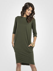 Tessita medvilninė suknelė "Helmi Forest Green"