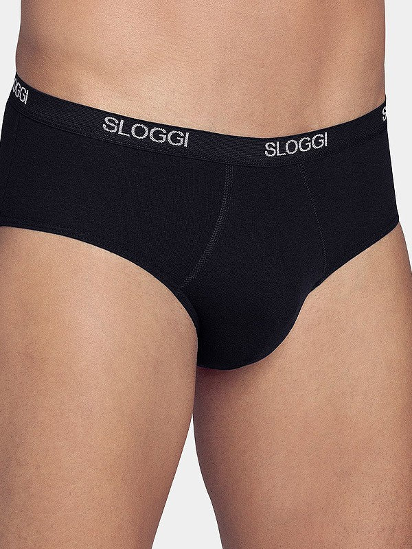 Sloggi vyriškos medvilninės kelnaitės šortukai "Basic Midi Black"
