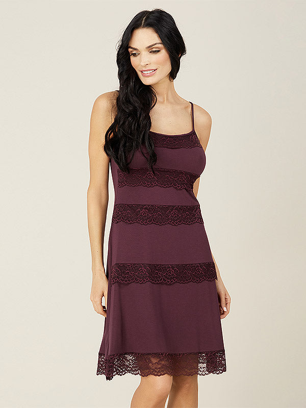 Lega Viscose Nightdress Britta Wine