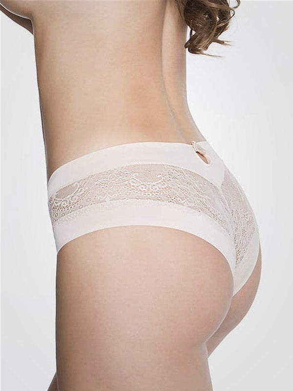Julimex Laser-cut Panty with Lace Kiss Nude