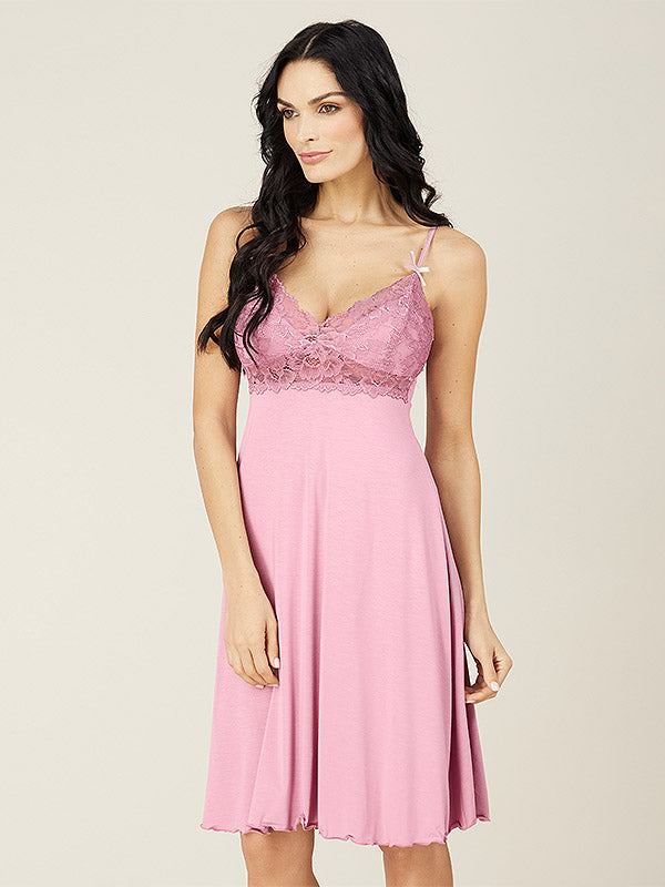 Lega Viscose Nightdress Regina Dusty Pink