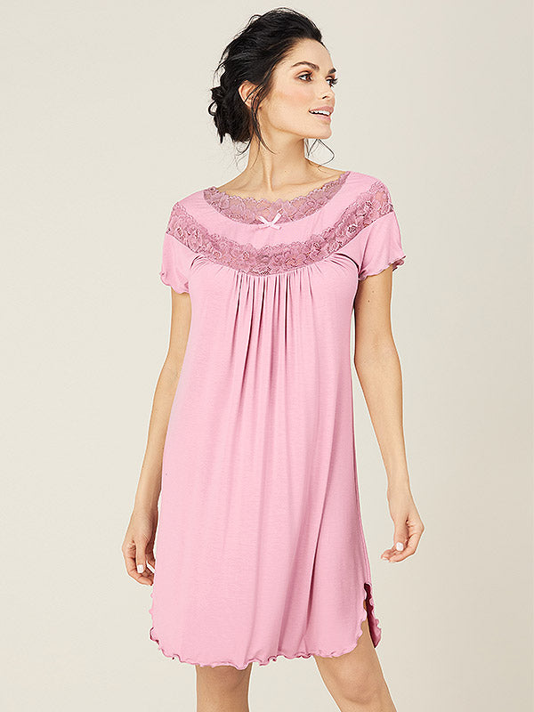 Lega Viscose Nightdress Orinta Dusty Pink