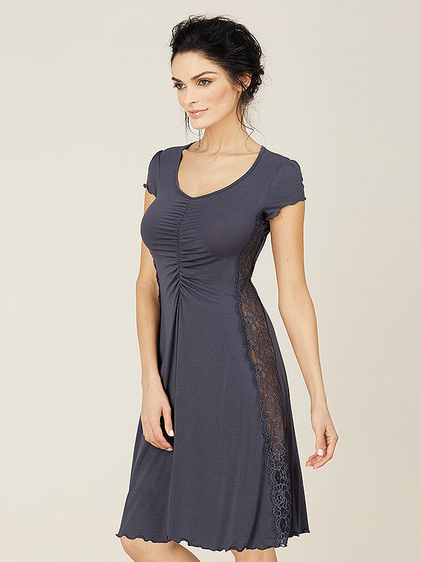 Lega Viscose Nightdress Verona Blueish Grey